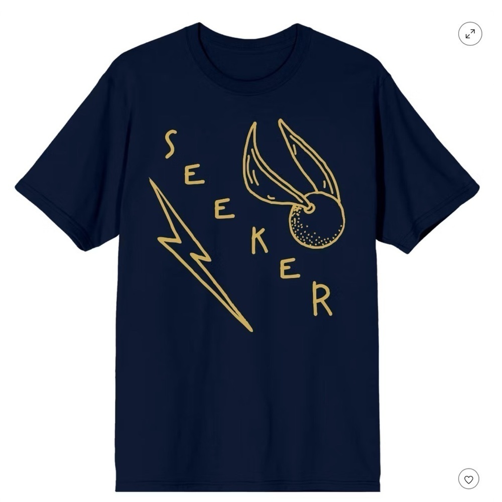 Harry Potter Quidditch Seeker Tee Shirt Snitch Short Sleeve Blue NEW Size Small
